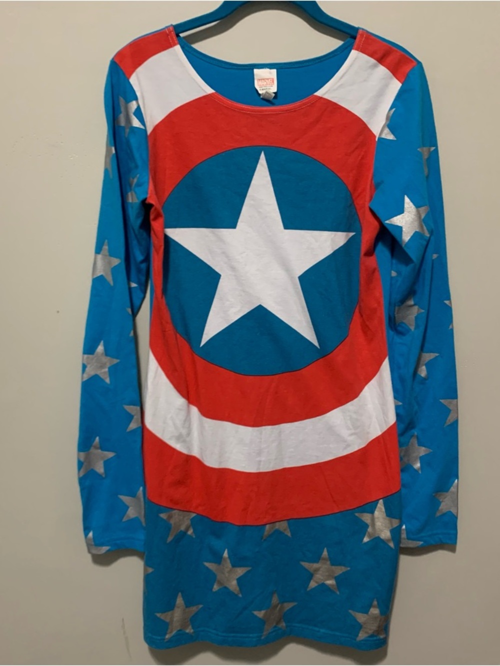 Captain America Marvel Long Sleeve Tunic - Blue, Red, White